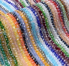 Wholesale Faceted Crystal Glass Rondelle Spacer Loose Beads For Jewelry Making