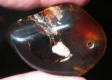 Beautiful Ruby Red AMBER Fossil Drilled Gemstone for Jewelry Making 9.5 grams