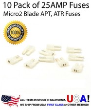 Premium 10 Pack 25 AMP Automotive APT ATR MICRO2 Blade Fuses 25A