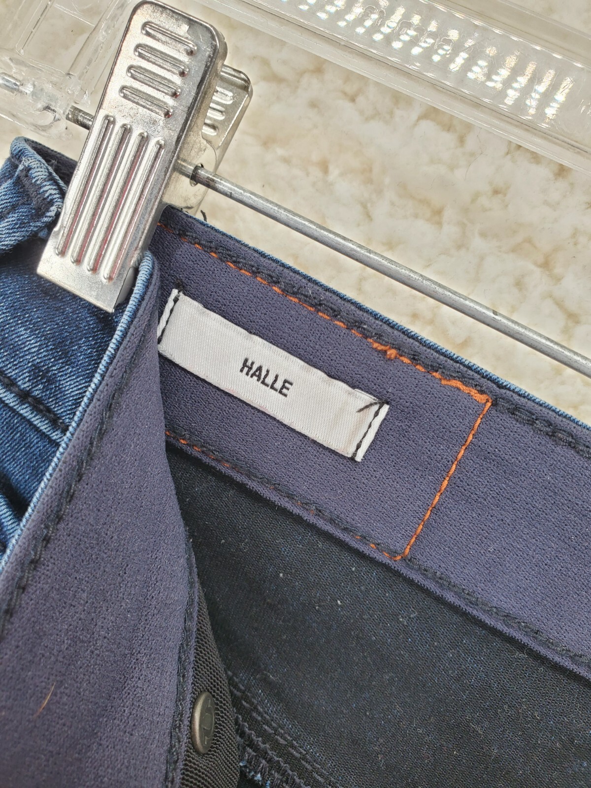 True Religion Jean Shorts Ws 28 (27) Mid Rise Dark Blue Halle Cut-Off Raw Hem 5” thumbnail 10