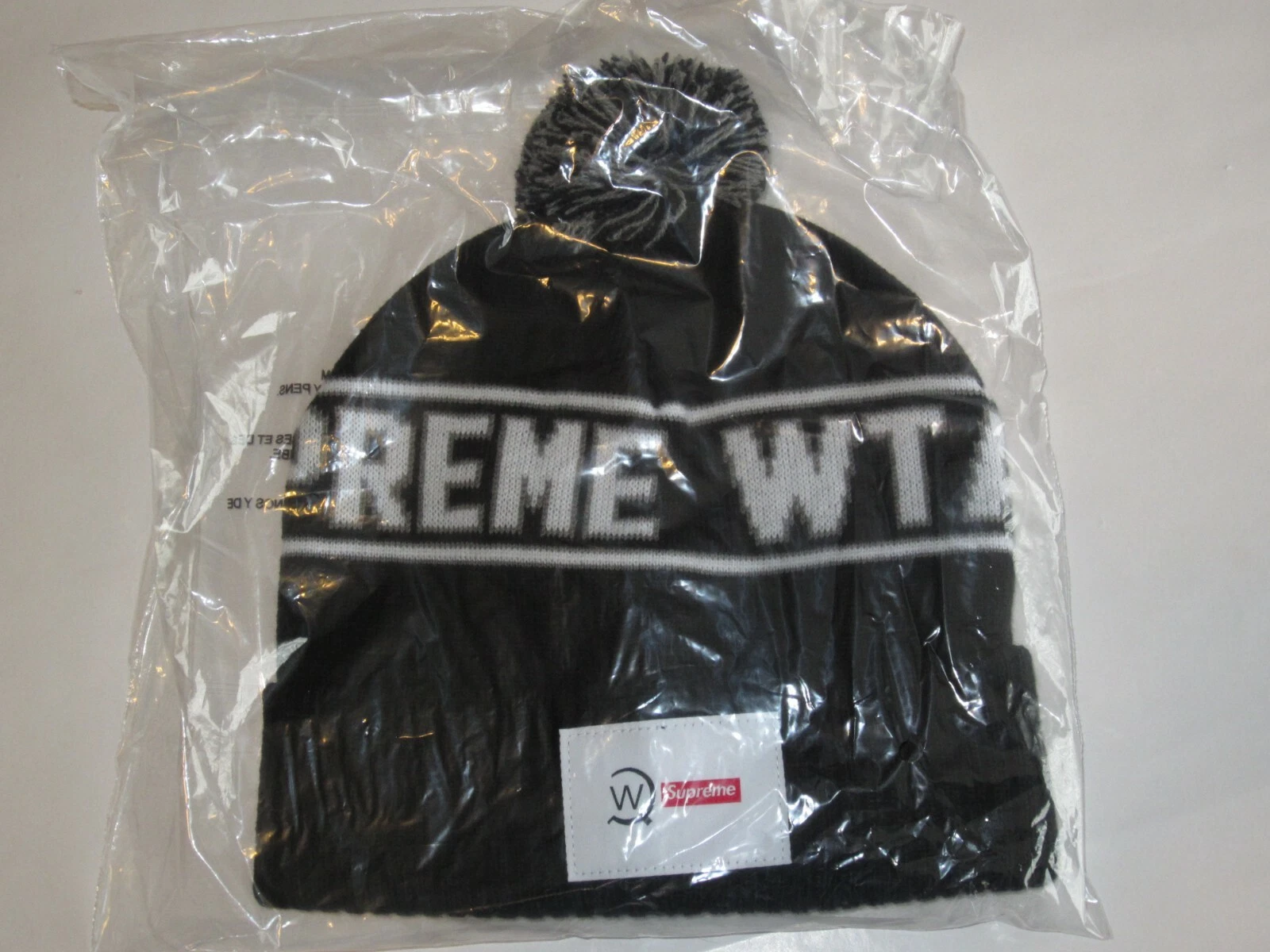 WTAPS x Supreme New York Beanie NOIR chapeau d'hiver NEUF ! Pom F/W 2021
