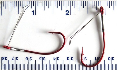 100 Danielson Rot Weedless Sproat Fisch Angelhaken 3/0