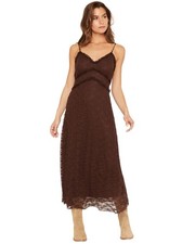 Originality Women's Solid Lace Sleeveless Midi Dress - E1742K221JI