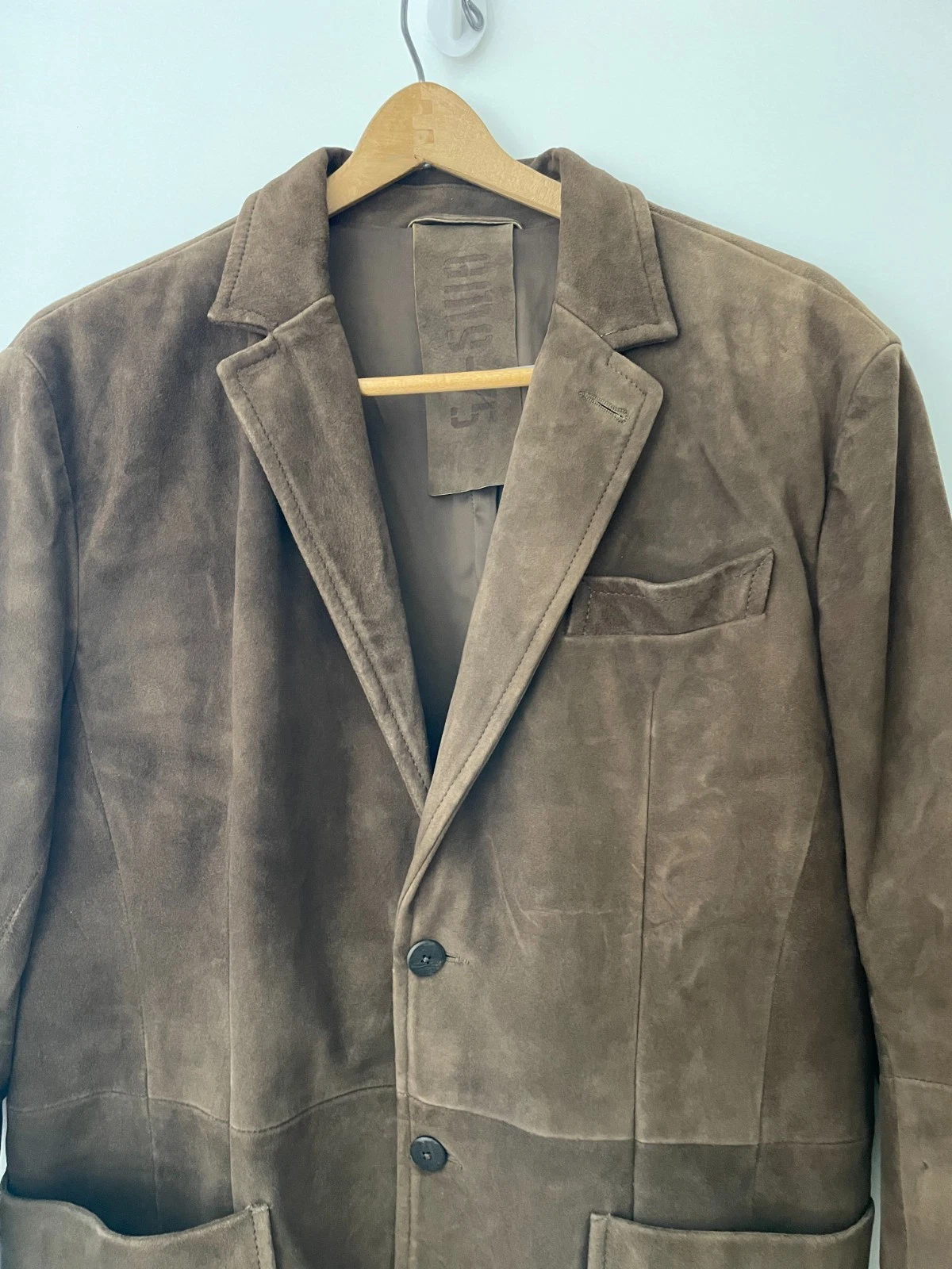 Gimo’s GMS-75 Brown Suede Leather Blazer Jacket Italy Fit See Measurements - product detail image 4