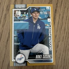 2026 Topps Series 1 Celebrations Roki Sasaki Dugout Peeks SSP Dodgers Gold /50