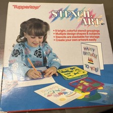 80s Vtg Tuppertoys Tupperware Stencil Art Set...