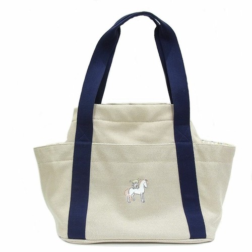 HERMES Cabriole mother s bag H103481M Grey Pearl twill ash twill H off white nav