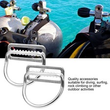 2Pcs Weight Belt Keeper Stopper Bent D Ring with Buckle Stainless Steel Diving