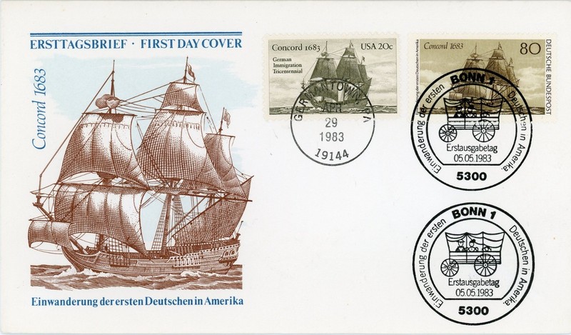 1981 German Immigration Joint FDC US # 2040 & West Germany # 1397