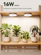 2PCS Linkable LED Grow Light for Indoor Plants Full Spectrum Plant Lamp Timer