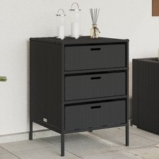 Image of Garden Storage Cabinet Outdoor Tool Storage Box Cupboard Poly Rattan vidaXL