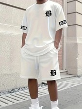 Men s Summer 2-Piece Set T-Shirt Shorts Casual Streetwear Tracksuit Outfit