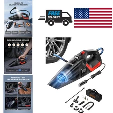 HEPA Filter Car Vacuum and Tire Inflator with Smart Display and Storage Box