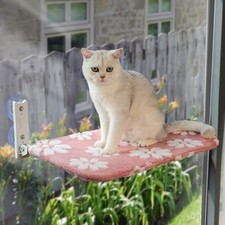 Cute Cat Window Perch, Foldable Cat Window Hammock, Pink Large (no mesh cover)