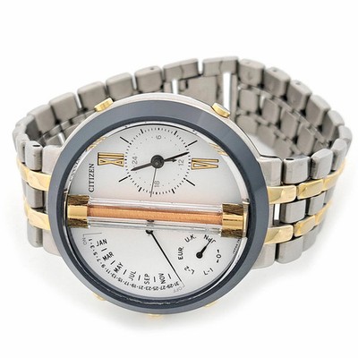 ティシュ CITIZEN 7400-C70007 White Case Size 42mm Men's Used Watch #41030