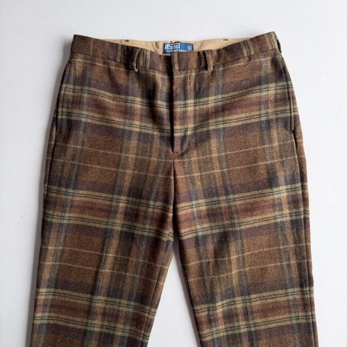 Polo Ralph Lauren (36x30) Wool Plaid Flannel Twill Trouser Pants