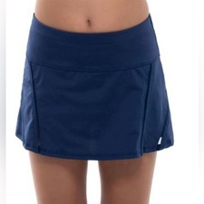 Lucky in Love Women's Tennis Skirt Skort Pleated Back Skirt Navy Blue Size M