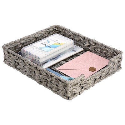 BTSKY Plastic A4 Paper Tray Organizer for Desktop Accessories, Hand-Woven Fil...