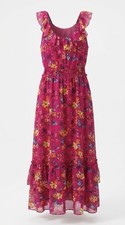 Old Navy Floral Maxi Dress Womens 2XL Pink Ti...