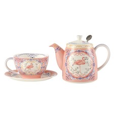Bone China Teapot Set, Afternoon Tea for , Animal Pattern Teapot Cup and Sauc...