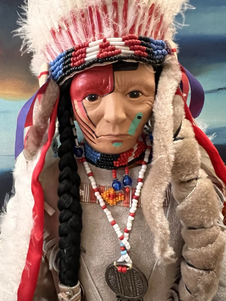 Sandy Doll Chief Grey Owl Item#901 Limited New Mint Vintage 24 In - Image 2 of 4