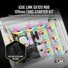 CORSAIR iCUE LINK QX120 RGB 120mm Magnetic Dome RGB Fans - Triple Fan Starter Ki