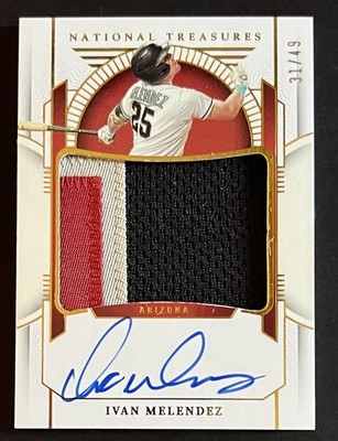 2024 NATIONAL TREASURES IVAN MELENDEZ #PMS-IM 31/49 3 COLOR PATCH AUTOGRAPH AUTO