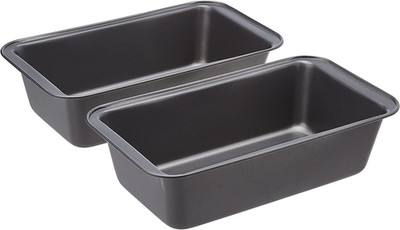Amazon Basics Rechteckig Brotbackform, 2Er-Pack, Antihaftbeschichtet, Karbonstah