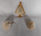 Vintage TANCER II Christmas Tree Pin & Earrings Gold Tone Metal & Mink Fur — photo 1