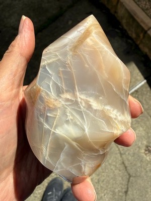 Indischer Mondstein Kristall Flamme groß Schwangerschaft natürliche Perle Blitz Heilung 513g