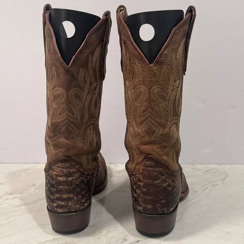 Женские ковбойские сапоги вестерн Nocona коричневая кожа с вышивкой змея размер 6 B - Изображение 4 из 4