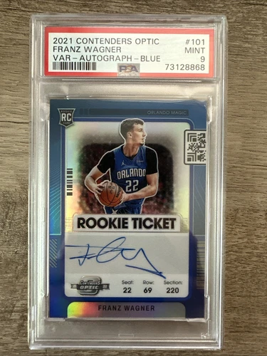 2021-22 Panini Contenders Optic Blue Rookie Ticket Variation Auto Franz Wagner