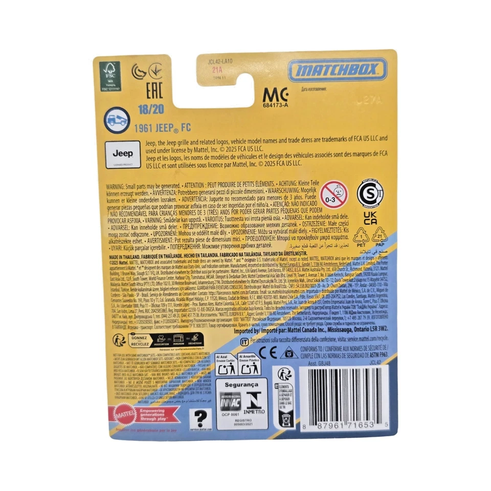 2025 Matchbox 1961 Jeep FC #18 Blue - Collectors Series - Image 2 of 2