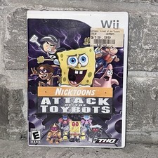 Working Nintendo Wii SpongeBob Nicktoons Attack of Toybots Game Complete