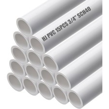 4FT Feet PVC Pipe 15PCS White Sch40 Industrial Pipes 3/4" 