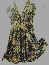 03/29 SPRING SALE 5*CONDITION DressBarn Dress FLORAL Pattern Flare Skirt Sleeves