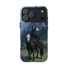 For iPhone / Galaxy / Pixel Skull Horse Rider Fantasy Art Phone Case