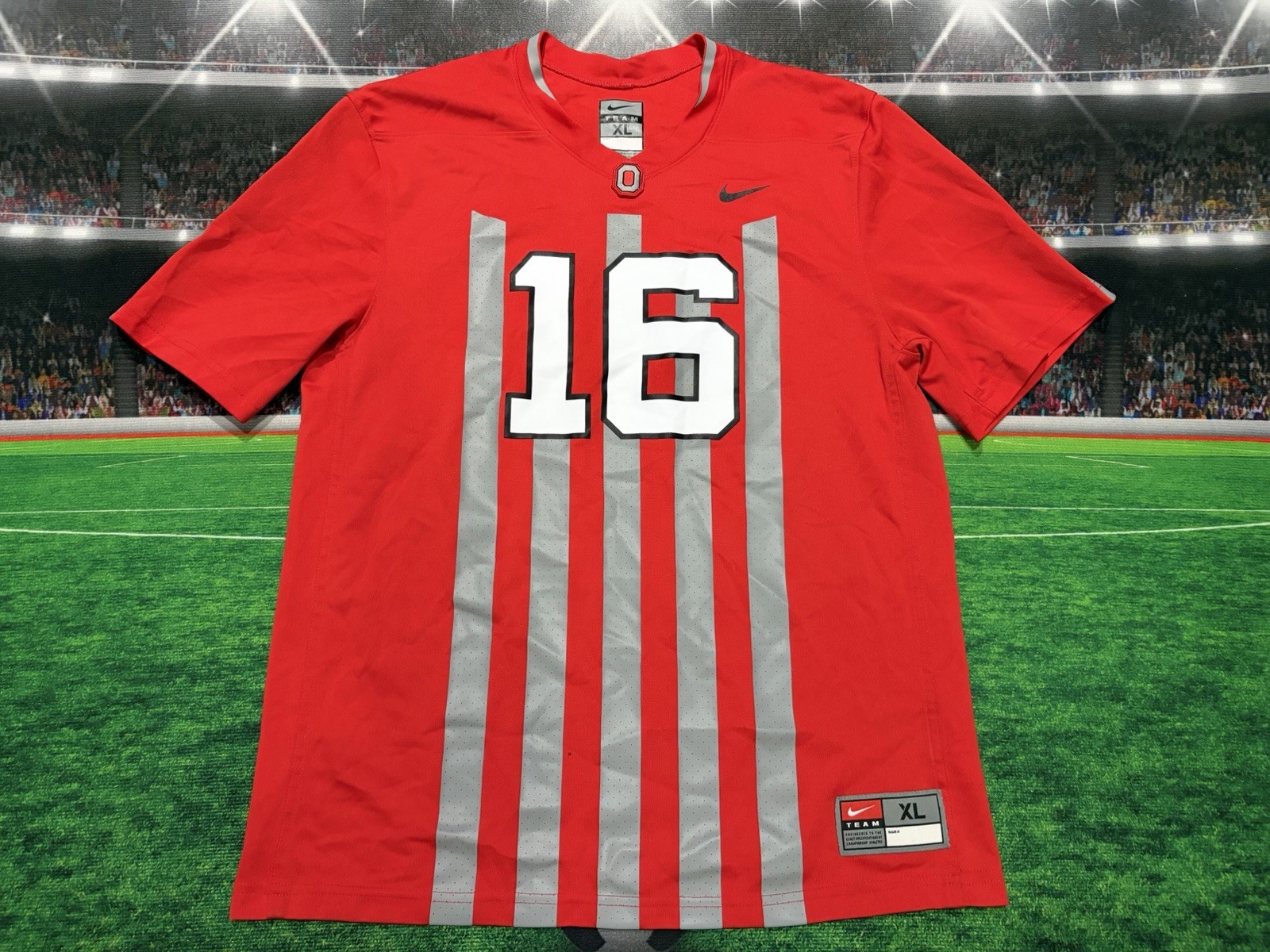 Ohio State Buckeyes Nike #16 (JT Barrett) 1916 Youth Football Jersey Sz XL Used