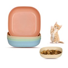 HMDZMR Cat Food Bowl Set, 6 inch Wide Shallow for 4 Pcs