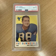 1959 TOPPS #41 PAT SUMMERALL PSA 8 NM-MT GIANTS