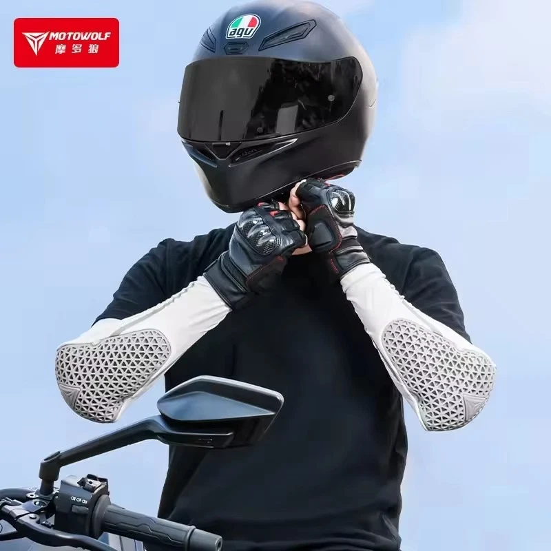 MOTOWOLF Summer Breathable Motorcycle Elbow Pads | Elastic Arm Sleeve Protector Foto 3 de 4