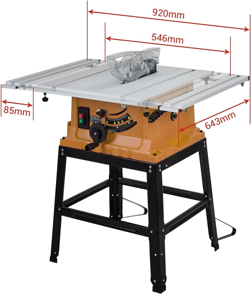 10 Inch Portable Benchtop Jobsite Table Saw Folding With Stand Adjustable Blade Foto 3 de 4