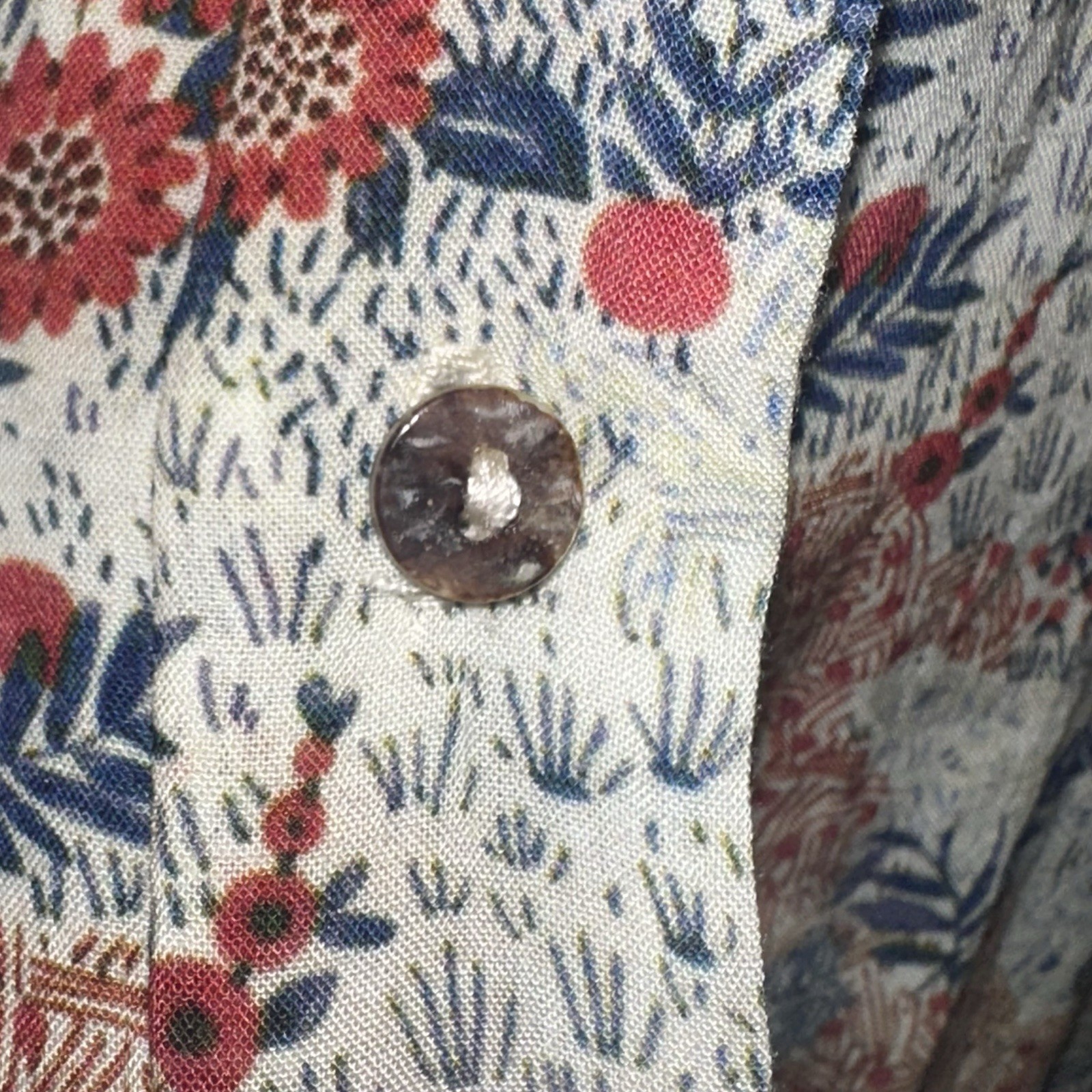 Johnny Was Jade Rayon Button Down Top Ruched Slee… - image 6