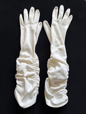 Long Dress Gloves - White / Cream / Ivory - 15" - Women's