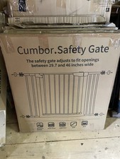 Cumbor Baby Safety Gate for Stairs  Doorway 29.7"-40.6"Wx30.5  H, White