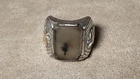 OSBEE Ostby Barton Ring Moss Agate Silver Gold Ship Vintage Mens Sz 10.5