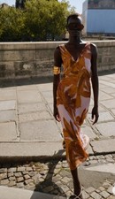 Zara Multicolored Maxi Printed Dress With Slit NWT Size S