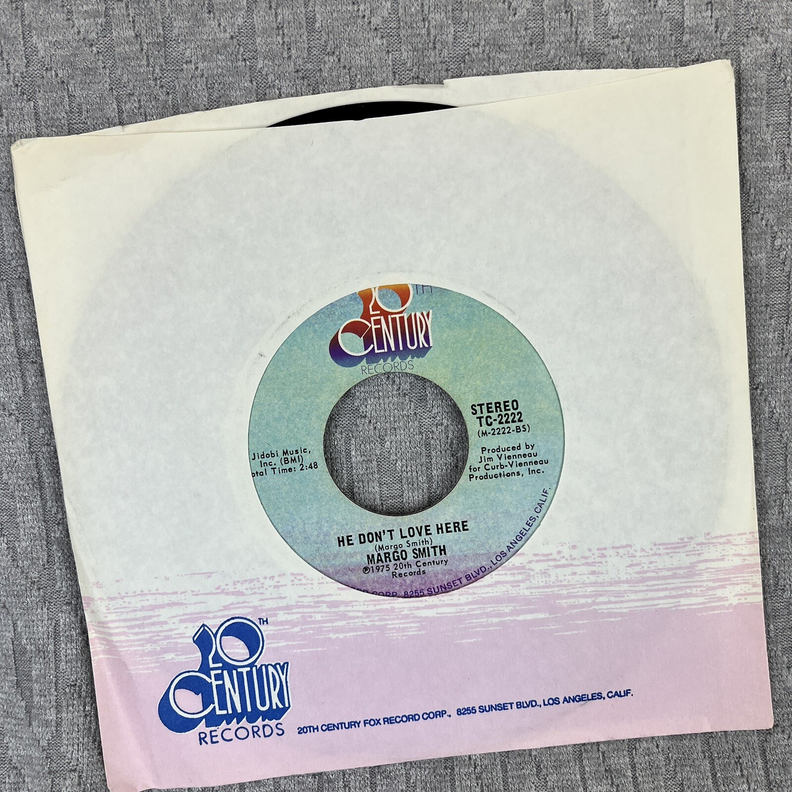 Vintage 45 RPM record Margot Smith 20th century records country western blues