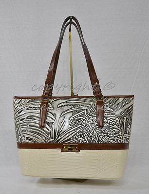 NWT Brahmin Medium Asher Tote/Shoulder Silver Leaf