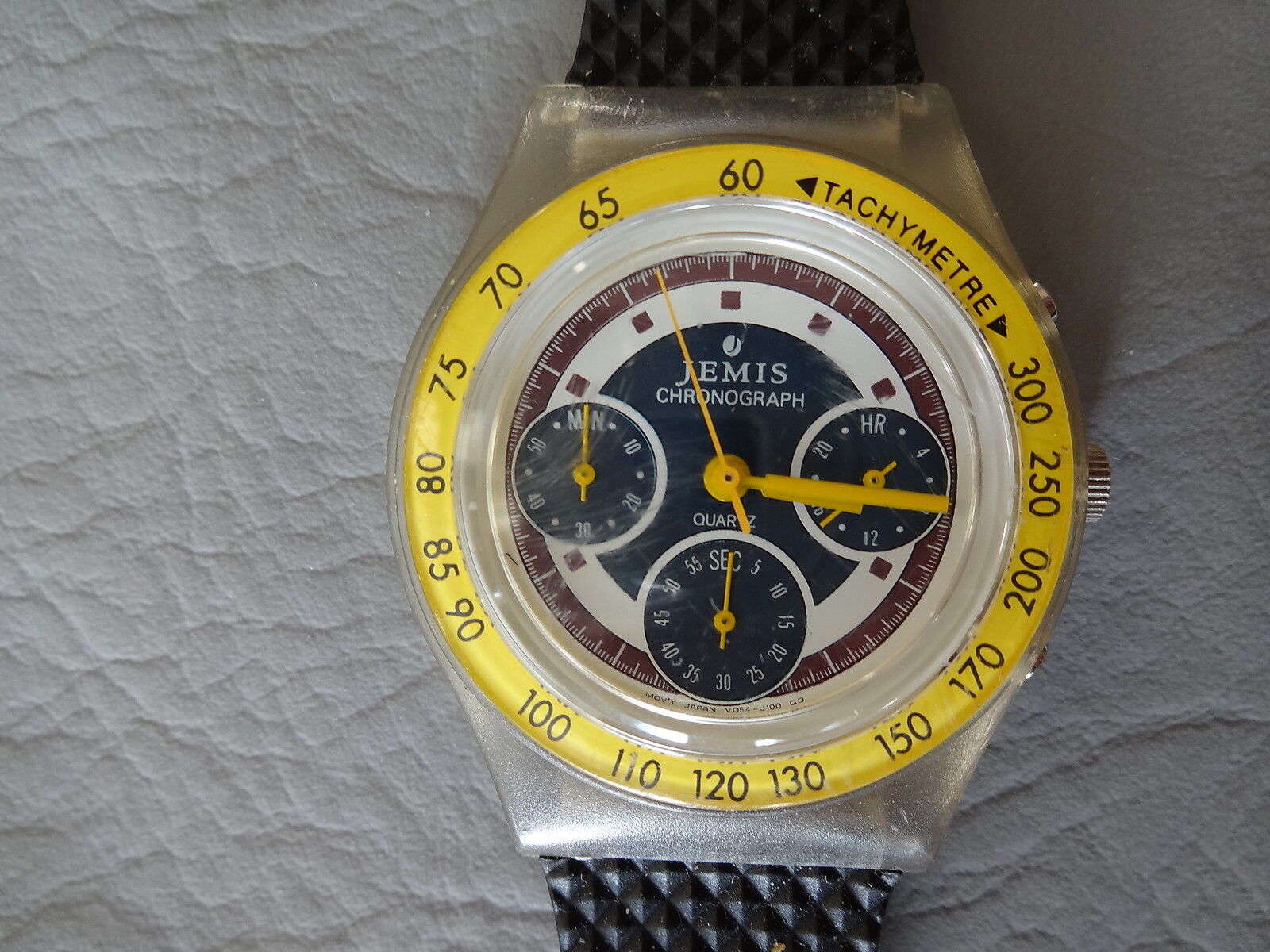 Jemis wristwatch chronograph chrono blue plastic man chronograph watch
